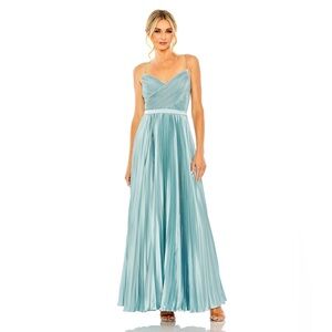 Ieena Duggal 49715 - Ruched Detailed A-Line Evening Dress French Blue Size 10